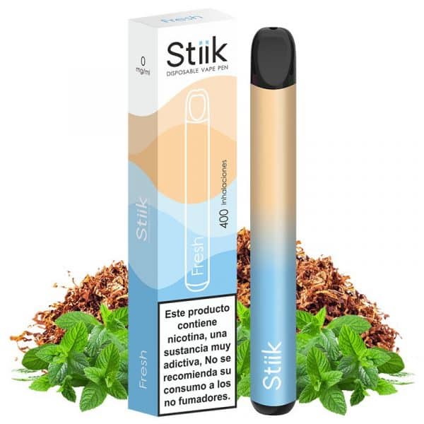 vape desechable fresh sabor mentol tabaco 400 puffs stiik