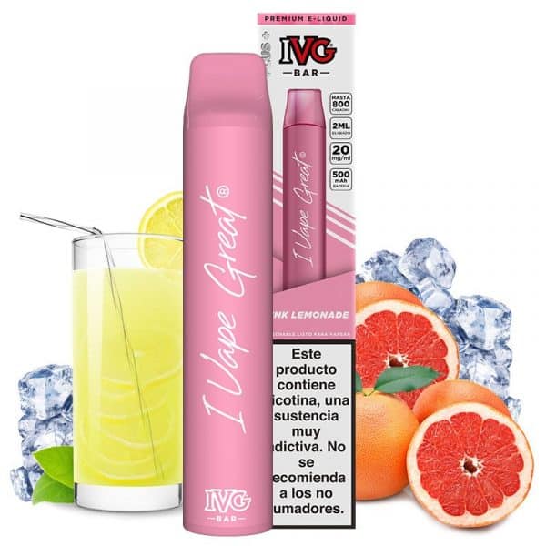 Vape desechable Pink Lemonade 800 puffs - IVG Bar Plus